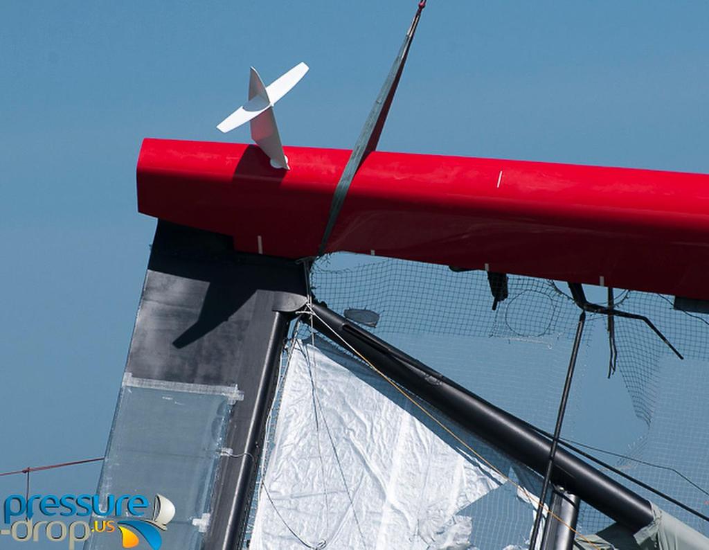 Starboard hull and rudder - Artemis Racing May 11, 2013 © Erik Simonson/ pressure-drop.us http://www.pressure-drop.us