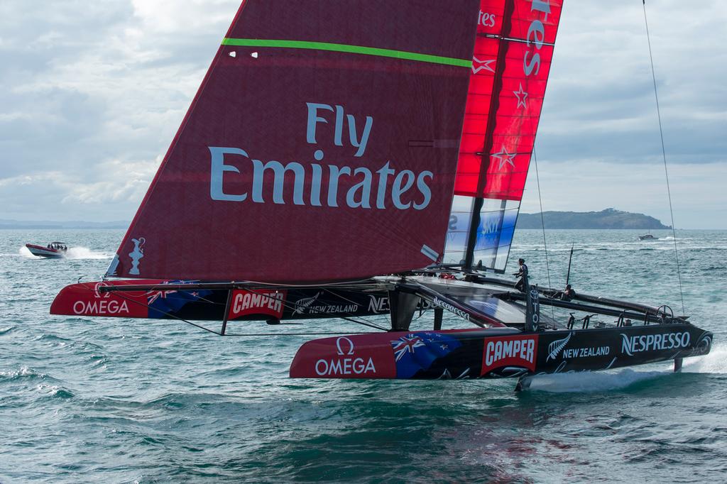 CC130403-1218 - Emirates Team NZ NZL5 - Last sail in NZ photo copyright Chris Cameron/ETNZ http://www.chriscameron.co.nz taken at  and featuring the  class