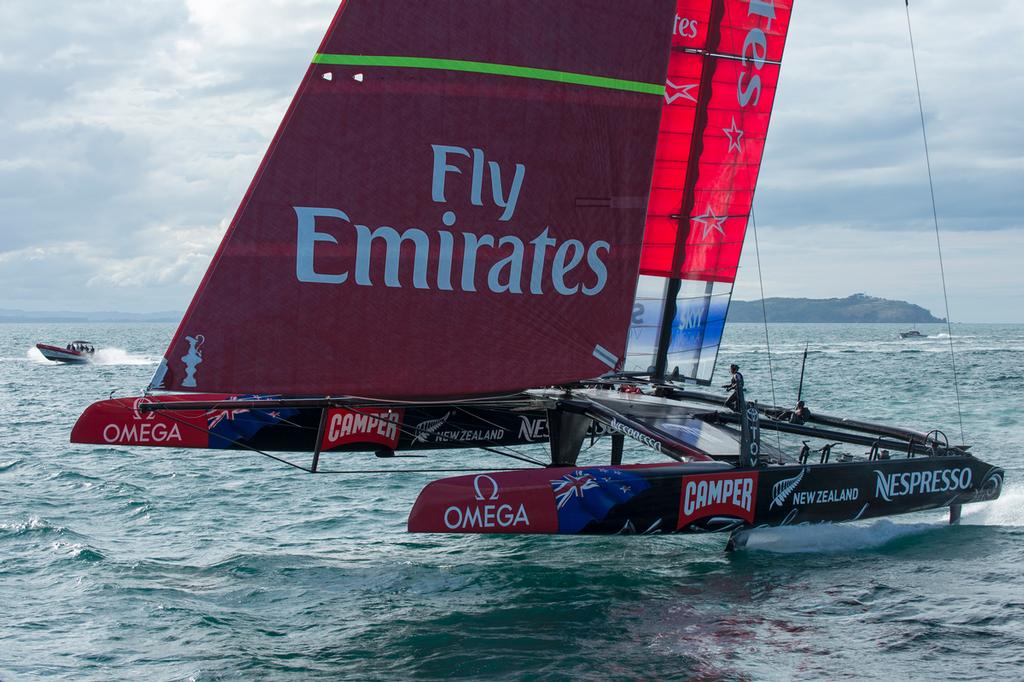 CC130403-1218 - Emirates Team NZ NZL5 - Last sail in NZ © Chris Cameron/ETNZ http://www.chriscameron.co.nz