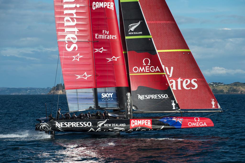 Emirates Team New Zealand sail NZL5 for the last time in New Zealand before being shipped to San Francisco. 3/4/2013 © Chris Cameron/ETNZ http://www.chriscameron.co.nz