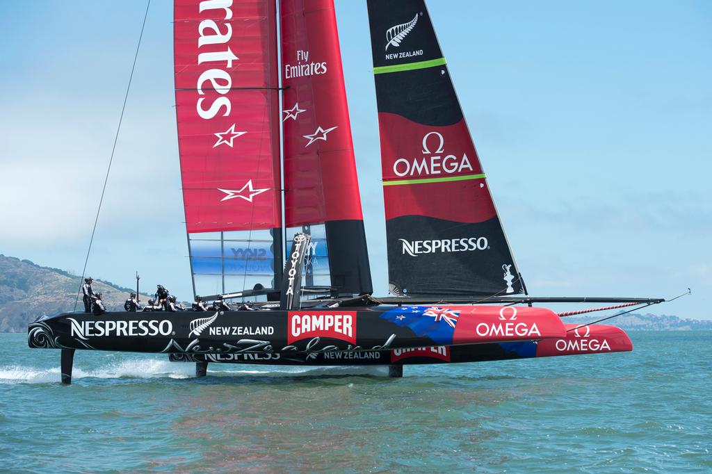 Emirates Team New Zealand practice and testing with the AC72, NZL5 in San Francisco. 5/6/2013 photo copyright Chris Cameron/ETNZ http://www.chriscameron.co.nz taken at  and featuring the  class