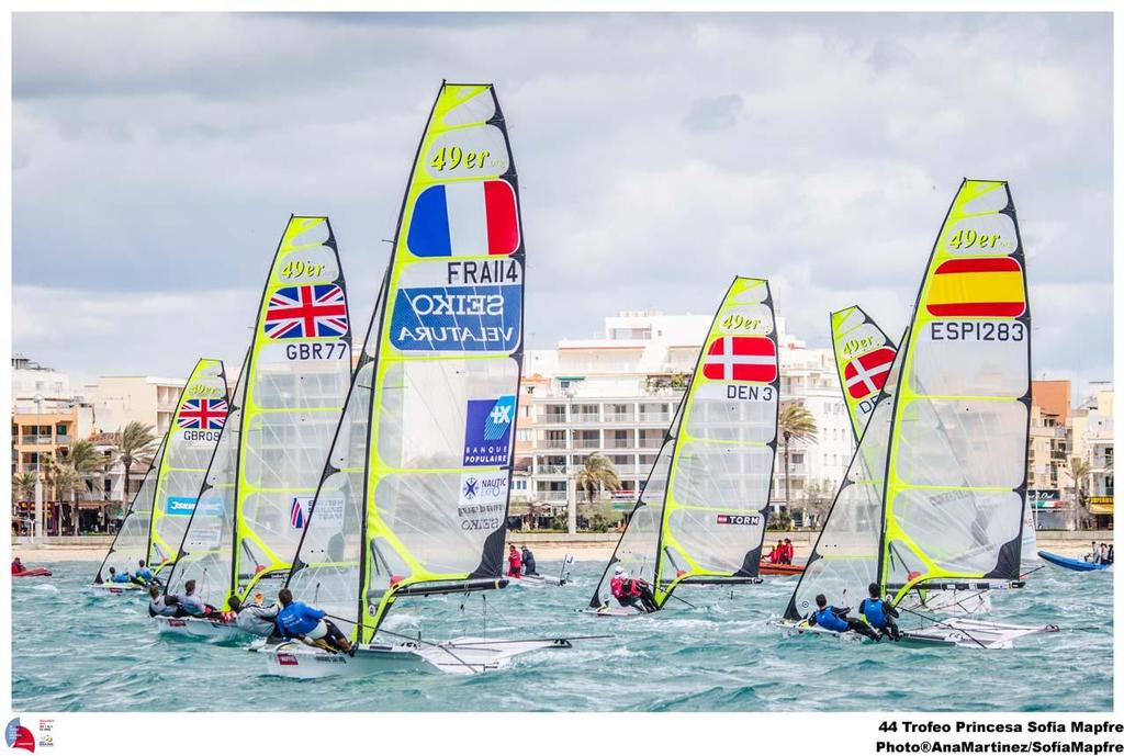 44 Trofeo Princesa Sofia Mapfre, Medal Race 49er; DEN; DEN-3; 1; Allan Norregaard; Alders Thomsen; 49er; GBR; GBR-098; 15; David Evans; Edward Powys; 49er; ESP; ESP-1283; 66; Carlos Paz Blanco; Anton Paz Blanco; 49er; GBR; GBR-77; 13; Stephen Morrison; Ben Rhodes; 49er; FRA; FRA-114; 3; Mathieu Frei; Yann Rocherieux &copy;  Ana Martinez / Sofia Mapfre http://www.trofeoprincesasofia.org/
