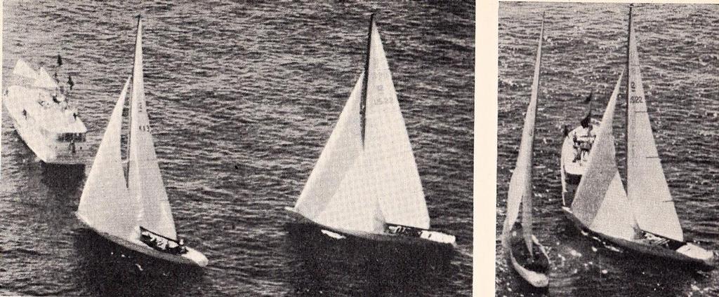 1970 America’s Cup - Startline incident - Left frame-  Intrepid approaches to windward of Gretel II. In the right hand frame, Gretel II tries to ``shut the gate`` on the US Defender photo copyright SW taken at  and featuring the  class