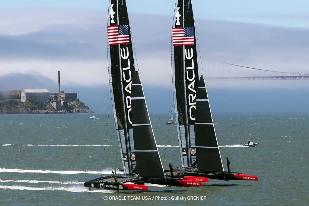 Aerials 2 Boats Testing / SFO June Testing Session / ORACLE TEAM USA / San Francisco (USA) / 26-06-2013 photo copyright Guilain Grenier Oracle Team USA http://www.oracleteamusamedia.com/ taken at  and featuring the  class