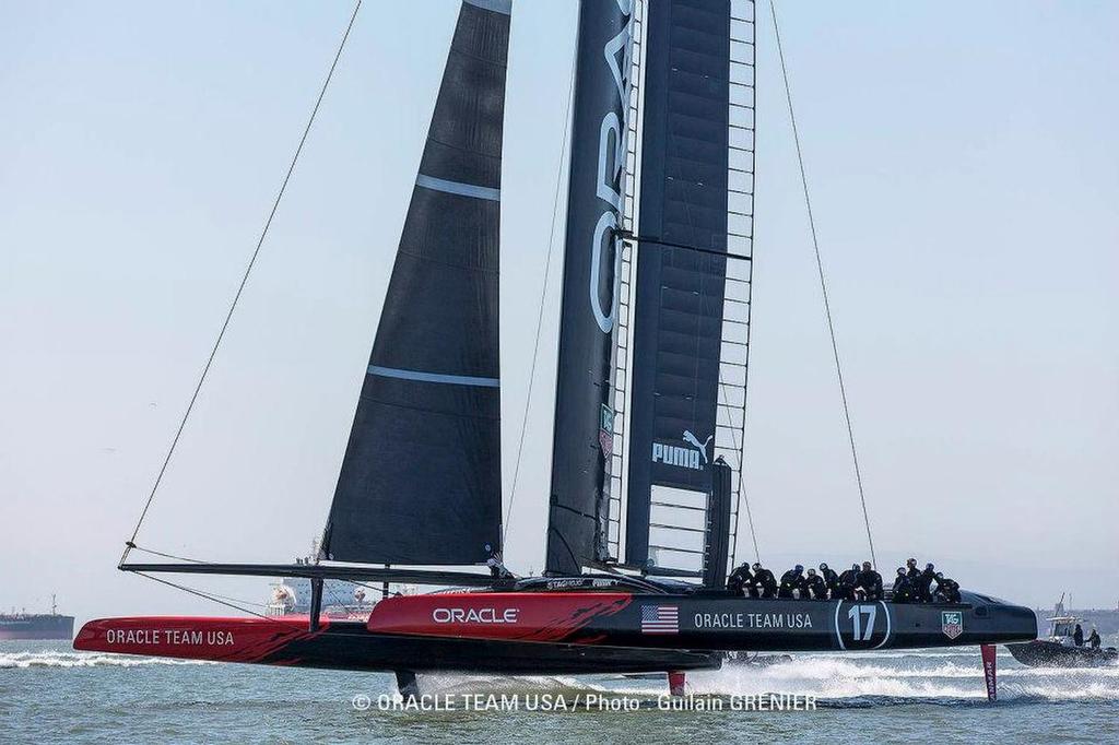 Oracle Team USA - First Sail - San Francisco April 25, 2013 photo copyright Guilain Grenier Oracle Team USA http://www.oracleteamusamedia.com/ taken at  and featuring the  class