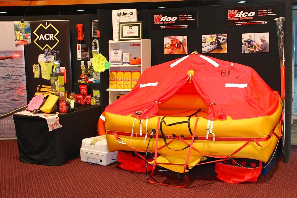 Liferaft display  Hutchwilco New Zealand Boat Show 2013 - Day 3 © Richard Gladwell www.photosport.co.nz