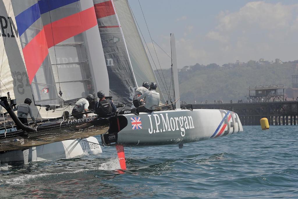 JP Morgan BAR - ’Navigation has never been my strong point,’ said Ben Ainslie when questioned on missing a mark in the coastal race - America’s Cup World Series - Naples Coastal Race April 14, 2013 photo copyright  SW taken at  and featuring the  class