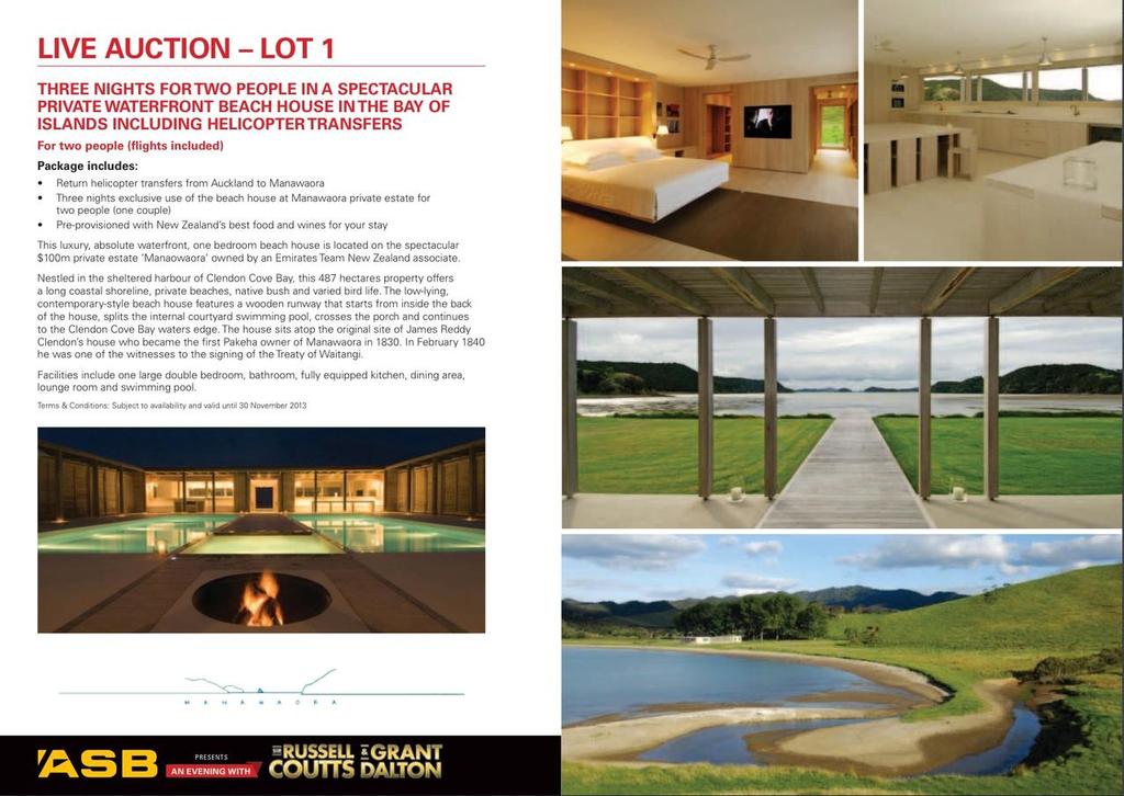 Auction Lot 1 - An Evening with Russell Coutts and Grant Dalton © SW
