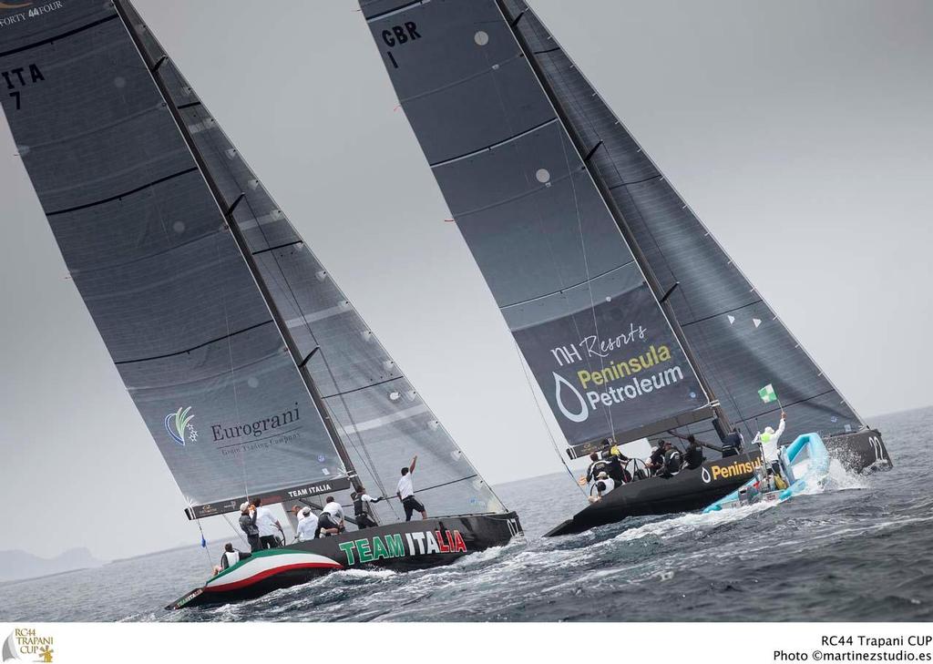 RC44 Trapani 2013 Day 2 - Team Italia against Peninsula Petroleum photo copyright RC44 Class/MartinezStudio.es taken at  and featuring the  class