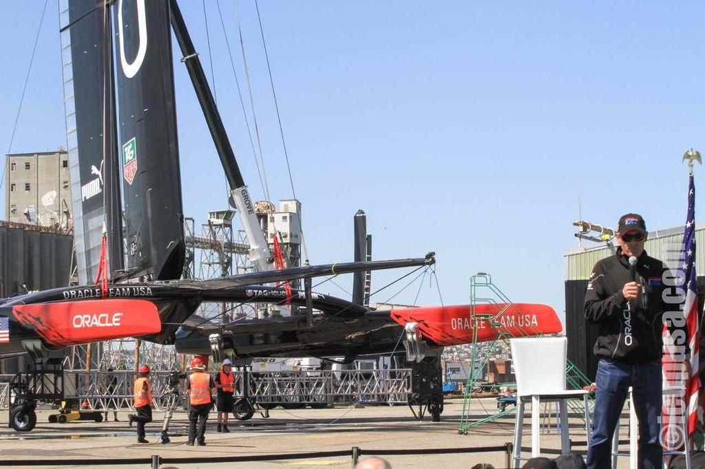 Oracle Team USA launches final AC72 in San Francisco © icupusa.com