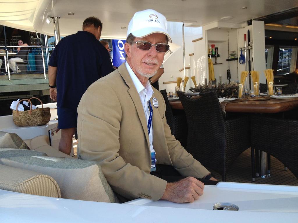 Russell Wright on a break between hosting visitors to the PC60 photo copyright Jeni Bone taken at  and featuring the  class