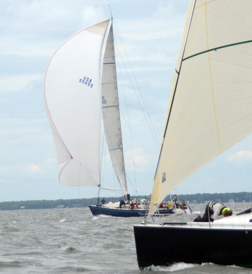 In the Founders Division of the 2013 Marion Bermuda Race, the Andrews 68 Shindig was the only boat to sucessfully set a spinnaker. She was hitting 22.5 knots going out of Buzzards Bay and passed Spirit of Bermuda by 4PM photo copyright Talbot Wilson taken at  and featuring the  class