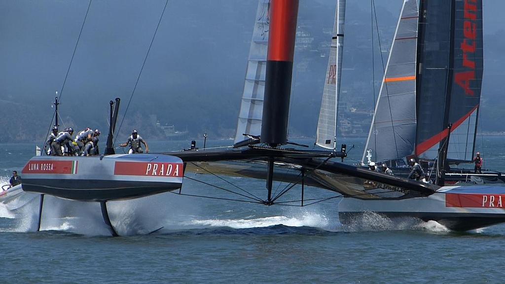 Luna Rossa testing in the final practice session, July 3, 2013 photo copyright John Navas  taken at  and featuring the  class