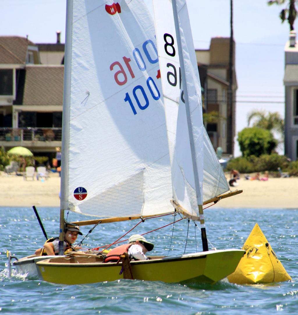 Mac Griggs of Long Beach YC ducks around leeward mark  © Rich Roberts