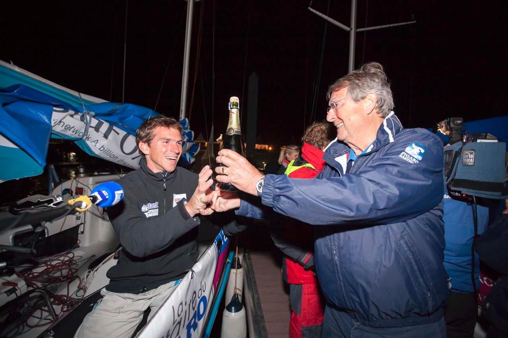 Xavier Macaire, skipper du Figaro Skipper Herault, 3eme de la 3eme etape de la Solitaire du Figaro-Eric Bompard cachemire 2013 - Roscoff le 15/06/2013 photo copyright Alexis Courcoux taken at  and featuring the  class