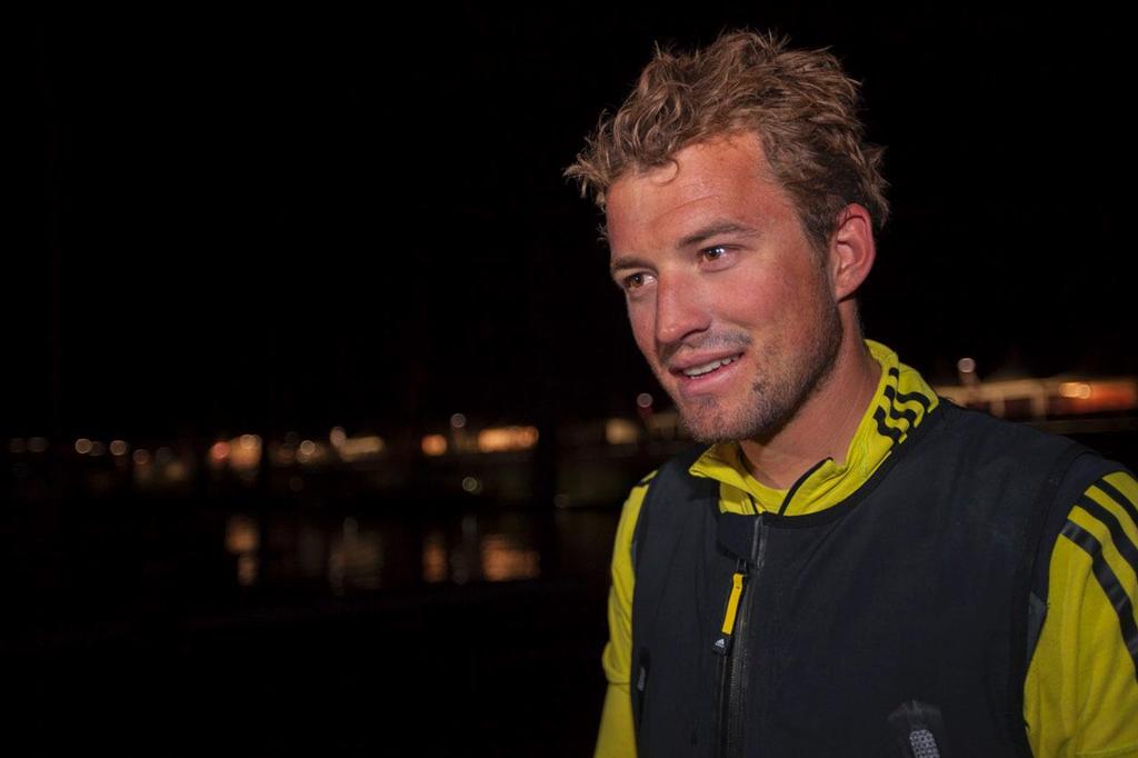 Sam Goodchild, skipper du Figaro Shelterbox-Disaster Relief, 14eme de la 3eme etape de la Solitaire du Figaro-Eric Bompard cachemire 2013 &copy; Alexis Courcoux