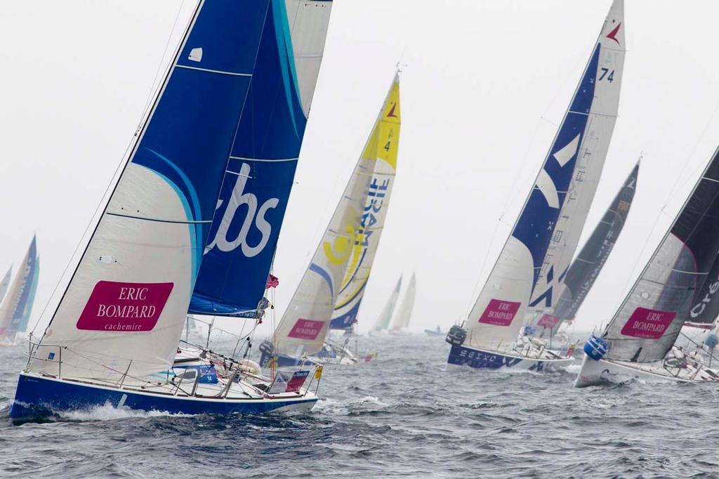 Depart de la 4eme etape de a Solitaire du Figaro-Eric Bompard cachemire 2013 entre Roscoff et Dieppe © Alexis Courcoux