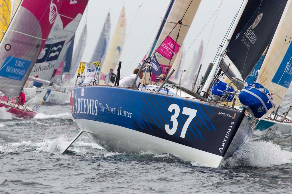 Depart de la 4eme etape de a Solitaire du Figaro-Eric Bompard cachemire 2013 entre Roscoff et Dieppe © Alexis Courcoux