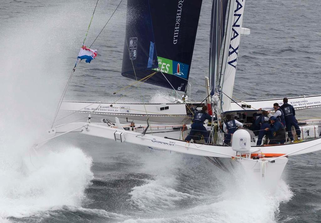 La Route des Princess 2013 - Edmond de Rothschild in action during the InPort race today, close to the city of Plymouth photo copyright Lloyd Images http://lloydimagesgallery.photoshelter.com/ taken at  and featuring the  class