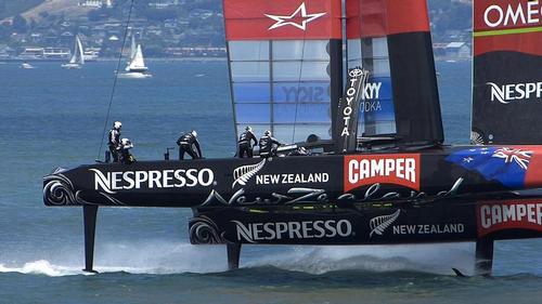 Foiling at over 30kts - 2013 Louis Vuitton Cup, Round Robin 1, Race 1 © John Navas 