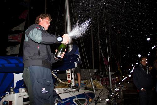 Sam Goodchild - Finish - Artemis Offshore Academy - La Solitaire Du Figaro 2013 ©  Brian Carlin / AOA http://www.artemisoffshoreacademy.com/