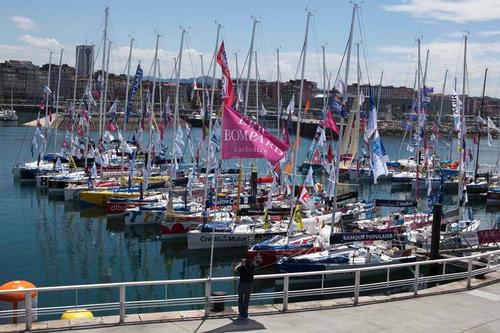 Les Figaros dans le port de Gijon - Solitaire du Figaro-Eric Bompard cachemire 2013 - le 11/06/2013 © Alexis Courcoux