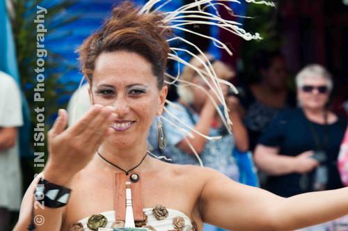 Traditional welcome by the Tahitian dancers beckoning good fortune - Tahiti Pearl Regatta 10th Edition © Morgan Rogers