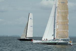 Spirit and Morticia showed flashes of brilliance - Allyacht Spars Brisbane to Gladstone Multihull Yacht Race photo copyright Peter Hackett taken at  and featuring the  class