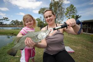 Barramundi farms can be very entertaining and some big fish can be caught. photo copyright Jarrod Day taken at  and featuring the  class