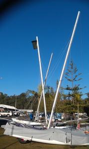 A prankster hoisted a rubbish bin up a Viper's mast.  - OAMPS Queensland Youth Week photo copyright Peter McIntosh taken at  and featuring the  class