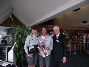 Red faces...for all the right reasons i.e. they turned up and enjoyed some great sunny racing! Even though they didn't win, Rioja's Richard & Debbie Steel collected some Harken goodies & had their photo taken with the Commodore David Mead photo copyright Phil Riley taken at  and featuring the  class