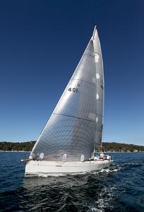 Barry Jackson's Beneteau First 40, Alibi, storms uphill on the first leg. - Vicsail Pittwater Beneteau Cup photo copyright  John Curnow taken at  and featuring the  class