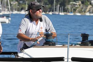 Hoisting the overlapping headsail just before the start on Alibi. - Vicsail Pittwater Beneteau Cup photo copyright  John Curnow taken at  and featuring the  class