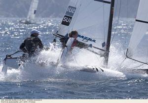 SUI 41 - BUHLER Matias / BRUGGER Nathalie - ISAF Sailing World Cup Hyeres 2013 photo copyright  Jean-Marie Liot /DPPI/FFV taken at  and featuring the  class