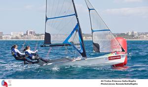 49er FX ESP 989 Cantero-Izquierdo, Ana Hernandez Moreno - 44th Trofeo Princesa Sofia Mapfre photo copyright Jesus Renedo / Sofia Mapfre http://www.sailingstock.com taken at  and featuring the  class