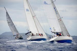 BVI Spring Regatta 2013 -  Avanti,  Boonatsa and Nai&rsquo;a, Swan 53, Robert Beltrano (USA) - Jib and Main 1 photo copyright Todd VanSickle / BVI Spring Regatta http://www.bvispringregatta.org taken at  and featuring the  class