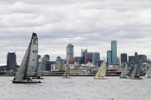 The City of Melbourne is the backdrop for racing - Australian Sports Boat Association National Championships 2013 photo copyright Teri Dodds http://www.teridodds.com taken at  and featuring the  class