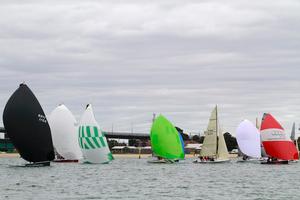 Fleet head downwind - Australian Sports Boat Association National Championships 2013 photo copyright Teri Dodds http://www.teridodds.com taken at  and featuring the  class