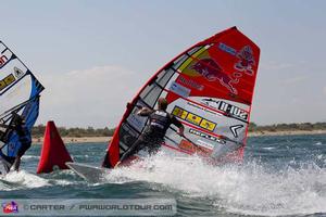 Bjorn Dunkerbeck at the mark - 2013 PWA Catalunya World Cup photo copyright  John Carter / PWA http://www.pwaworldtour.com taken at  and featuring the  class