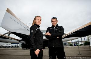 JULY 2ND 2013, LORIENT, FRANCE: Spindrift racing team during the launch of the Maxi Spindrift 2. photo copyright Chris Schmid/Spindrift Racing taken at  and featuring the  class