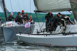 Flojito y Cooperando, the Mexican entry co-owned by Bernardo Minkow and Julian Fernandez, avoids the the stern of Charisma (Nico Poons, Monaco) during a mark rounding - NYYC Annual Regatta 2013 photo copyright Sara Proctor http://www.sailfastphotography.com taken at  and featuring the  class