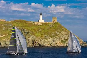 JETHOU, Sail n: GBR 74R, Owner: SIR PETER OGDEN, Group 0 (IRC ]18.29 mt)
STIG, Sail n: ITA65000, Owner: ALESSANDRO ROMBELLI, Group 0 (IRC ]18.29 mt)
rounding the Giraglia Rock photo copyright  Rolex / Carlo Borlenghi http://www.carloborlenghi.net taken at  and featuring the  class