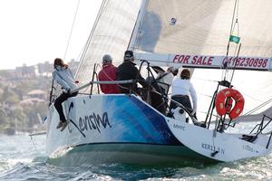 Grant Dawson put Kerisma in the right place at right time. Credit www.sailpix.com.au - 2013 Race 2 of the Cruising Yacht Club of Australia’s Winter Series photo copyright www.SailPix.com.au http://www.SailPix.com.au taken at  and featuring the  class