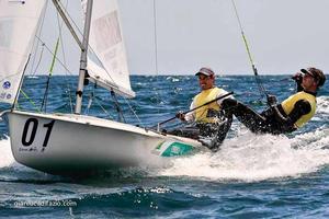 Mat Belcher and Will Ryan on day two of the 470 Europeans 2013 photo copyright P.Jaffredou/G.Cazade taken at  and featuring the  class