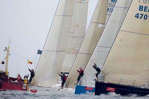 South going current caused exciting starts - Second day of the Delta Lloyd North Sea Regatta, Scheveningen, the Netherlands, May 18th 2013. photo copyright Sander van der Borch http://www.sandervanderborch.com taken at  and featuring the  class