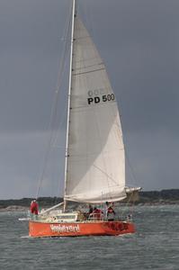 Haphazard heads out from Lady Barron for the long sailing leg to Coles Bay - 2013 Three Peaks Race photo copyright Paul Scrambler taken at  and featuring the  class