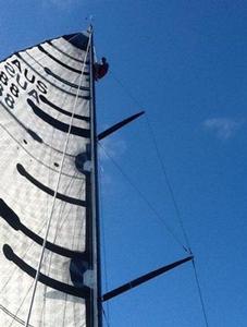 Repairs at sea aboard Wasabi - 2013 Melbourne to Osaka photo copyright Melbourne Osaka Cup taken at  and featuring the  class