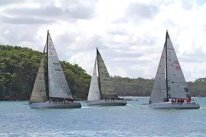 Sailing: Sail Port Stephens 2013, Nelson Bay (Aus), Commodore&rsquo;s Cup, 17/4/2013. Iota, The Banshee and Long Time Dead photo copyright Teri Dodds taken at  and featuring the  class