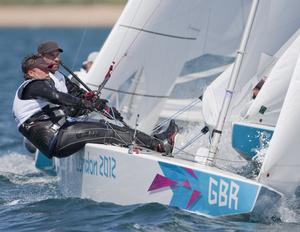 20120729 Copyright onEdition 2012©
Free for editorial use image, onEdition

Iain Percy and Andrew Simpson (GBR), competing today, 29.07.12, in the Men's Keelboat (Star) event in The London 2012 Olympic Sailing Competition.

The London 2012 Olympic Sailing Competition runs from 29 July to 12 August and brings together 380 of the world's best sailors to race on Weymouth Bay.
Sailing made its Olympic debut in 1900 and has appeared at every Olympic Games since 1908.
In 2012 athletes f photo copyright onEdition http://www.onEdition.com taken at  and featuring the  class