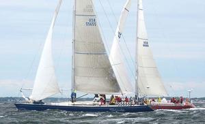 2013 Marion Bermuda Race - Shindig and Lady B started together and will probably finish together. Line honors will depend on which way the wind blows late Monday and early Tuesday morning, and how much. photo copyright Talbot Wilson taken at  and featuring the  class